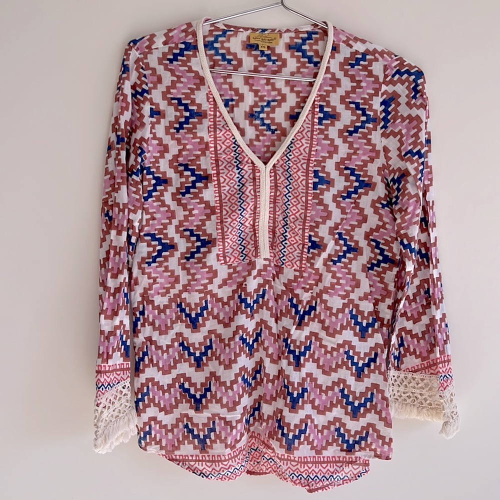 Roberta Roller Rabbit Brown Patterned Swim Cover … - image 1